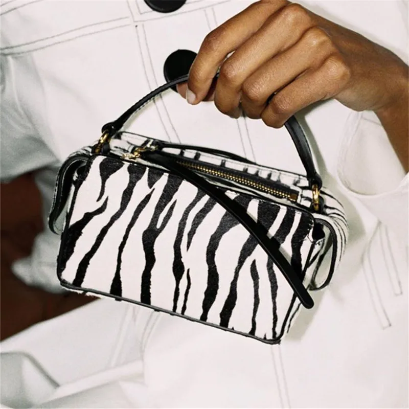 Женская сумка новая ниша дизайнер зебра узор Бостонская подушка сумка через плечо сумка женская сумочка и сумки