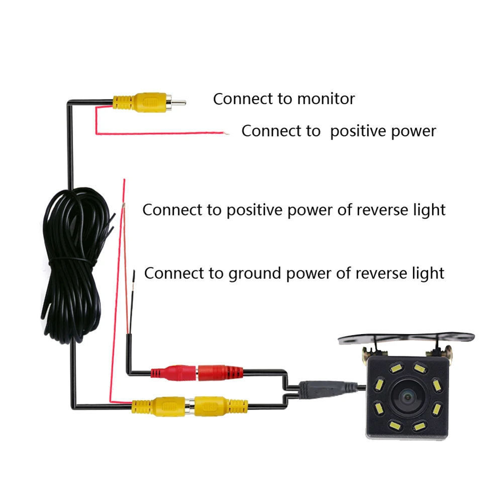 Автомобильная камера заднего вида видеорегистратор 8 светодиодов ночное видение