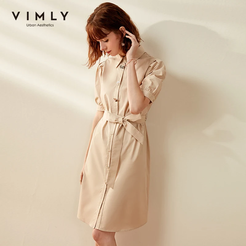 Женское офисное однобортное платье Vimly элегантное винтажное до колена с