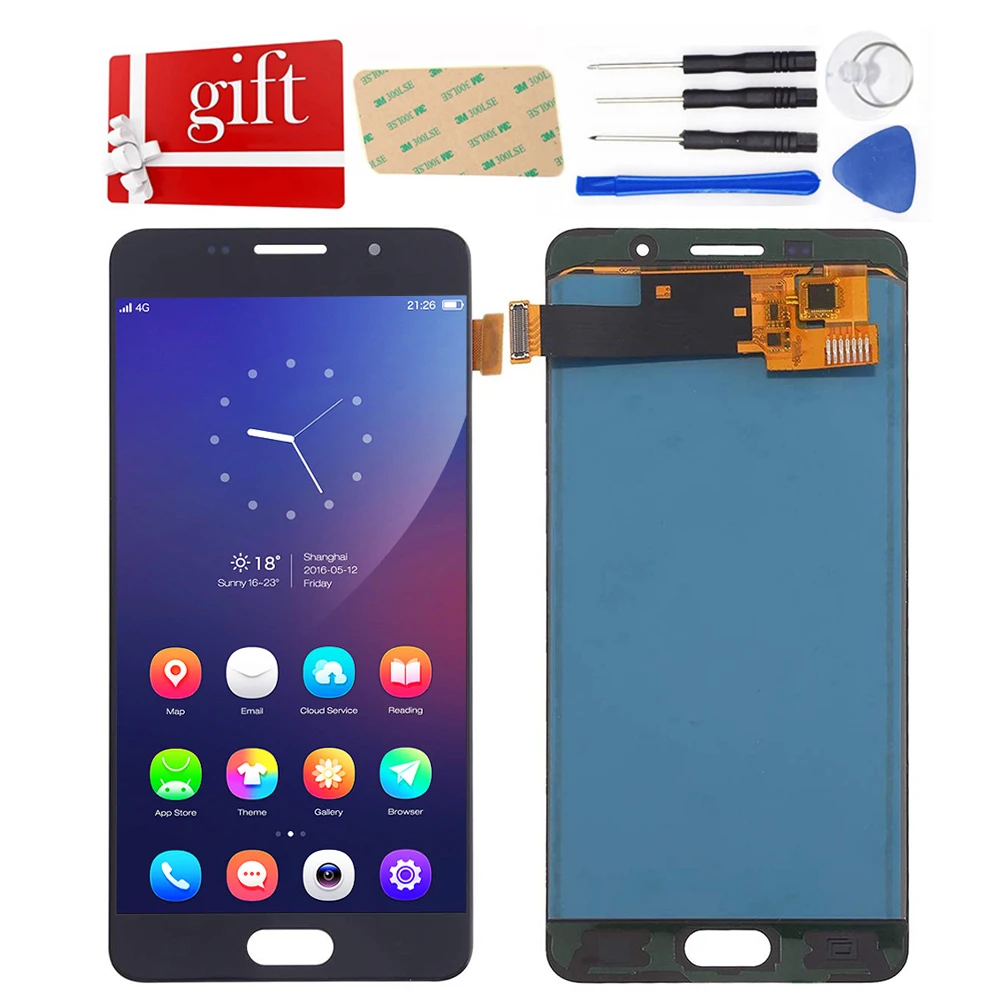 

AMOLED For Samsung A5 2016 LCD Screen A510 A510F A510M SM-A510F LCD Display Touch Screen Digitizer LCD Replacement Assembly
