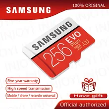 Оригинальная карта памяти MicroSD SAMSUNG EVO+ Micro SD карты 128 ГБ 16 ГБ, 32 ГБ, Class10 SDHC/SDXC UHS-1 слот для карт памяти 256GB MicroSD TF Card 64 ГБ 80 МБ/с