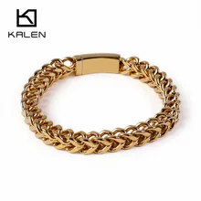 Панк нержавеющая сталь звено цепи браслеты для мужчин 22 см золото серебро черный матовый 8 мм ширина wrap браслет ювелирные изделия