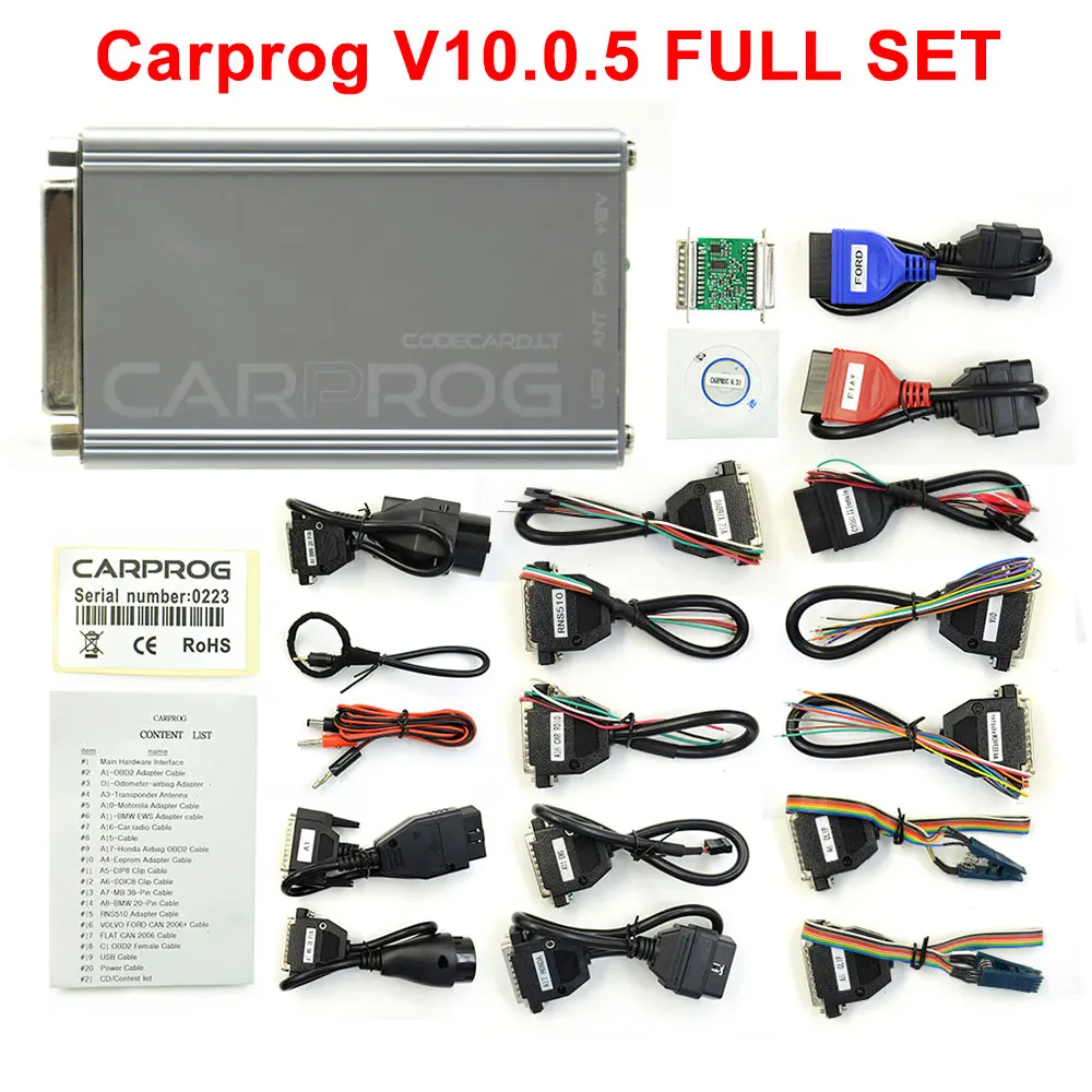 Carprog V8.21 with keygen Online Version Car Prog V10.93 ECU Chip Tunning Repair Tool with All 21 Adapters Diagnostic Tool buy car inspection equipment Code Readers & Scanning Tools