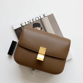 

2020 New Upgraded Version of Double Spring Classic Hand Rub Pattern Leather Tofu Bag Shoulder Messenger Stewardess Bag