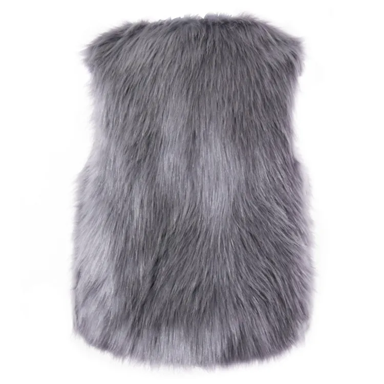 ARLONEET Faux Sliver Fox Fur Vest Women Winter Fashion Artifical Fox Fur thick Vests Warm Fake Fox Fur Coats Female CD05
