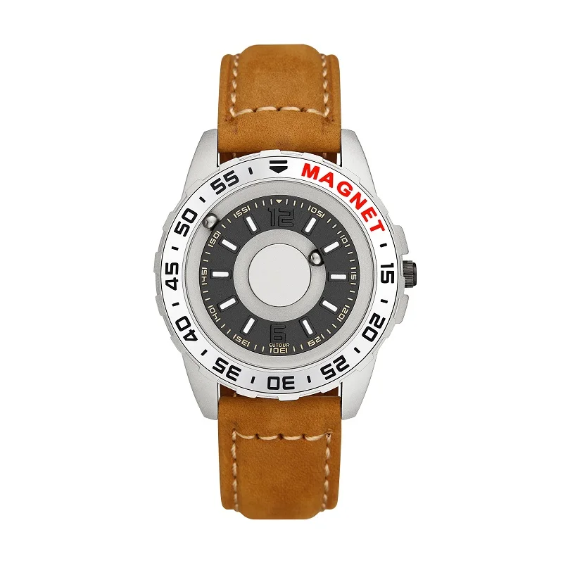 Новые часы eutour мужские инновационные магнитный шарик шоу кварцевые мужские часы из натуральной кожи холщовый стальной ремешок часы Relogio Masculino