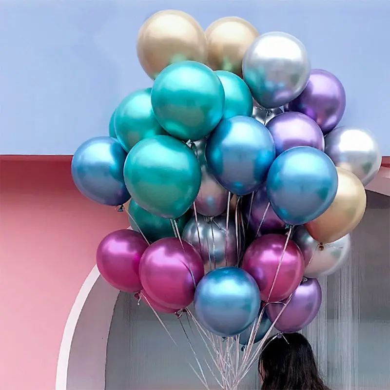 

Party Balloons 12inch Latex Metallic Balloons Birthday Balloons Helium Shiny Balloons Party Decoration Compatible