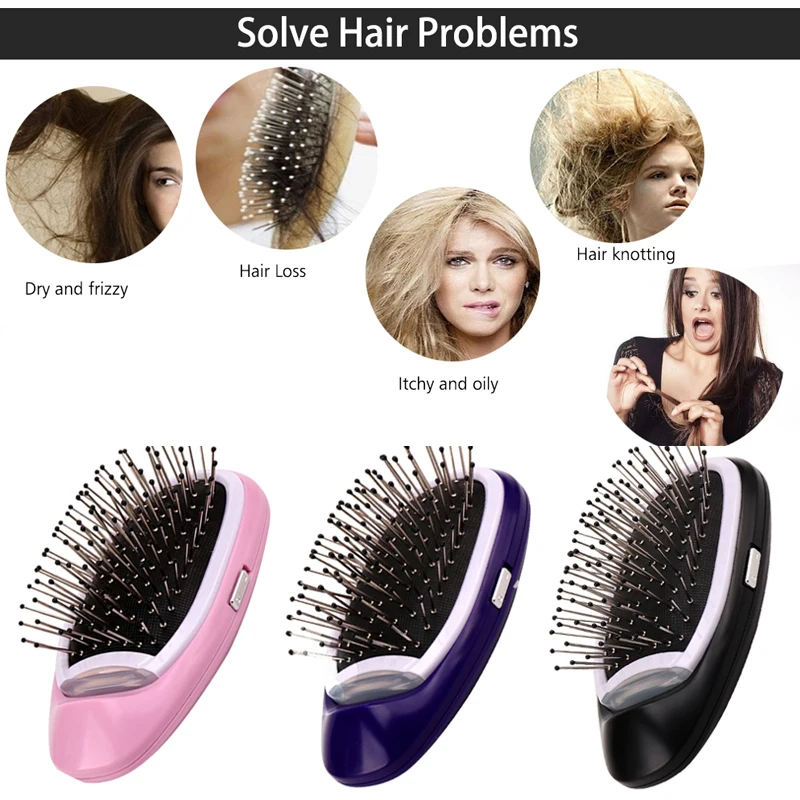 Electric Ionic Hairbrush Negative Ion Hair Comb Anti-static Hair Brush Frizz Free Smooth Hair Styling Tools Relax Scalp Massage 1