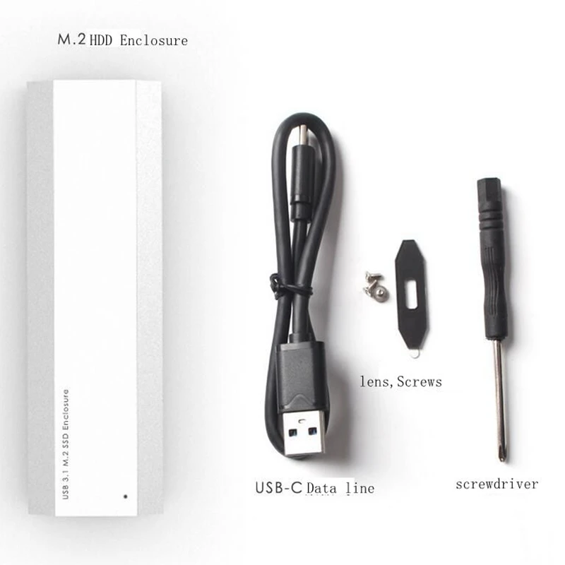  New Type-C aluminum alloy M.2 nvme hard disk box ultra light SSD solid state mobile hard disk box 1