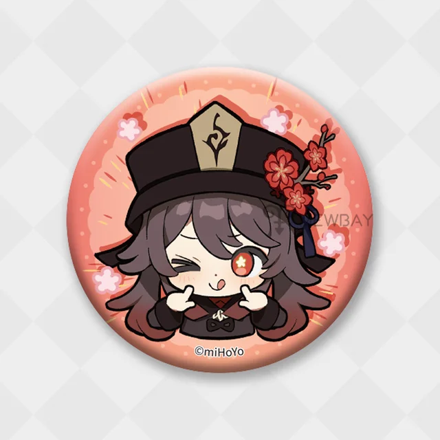 Genshin Impact Badge Chibi Brooch Kazuha Yoimiya Ayaka Xiao Zhongli Hutao Tartaglia Yanfei Ganyu Venti Albedo Pin Decor Gifts Hutao