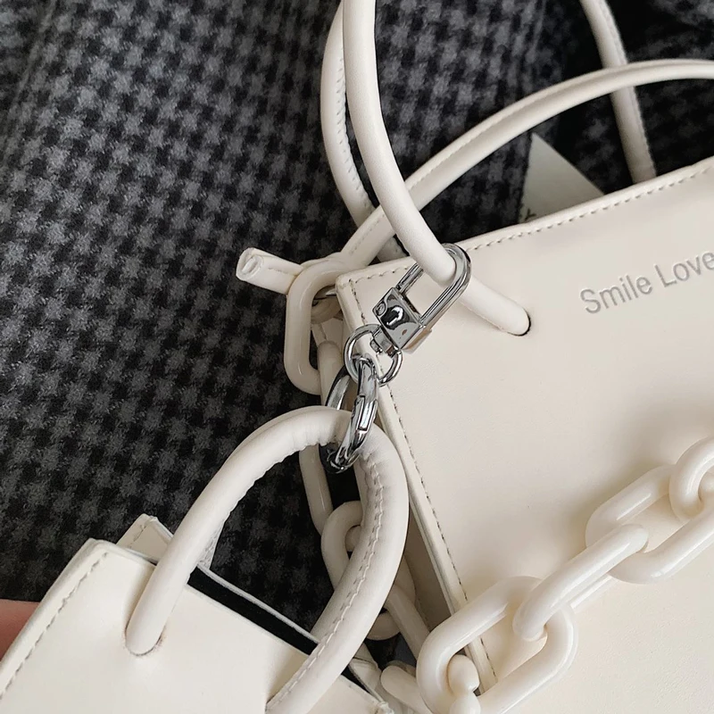 Fashion Acrylic Women 2Pcs Set Tote Bag High Quality Solid Leather Shoulder Bag Small Crossbody Bags Casual Designer Handbag