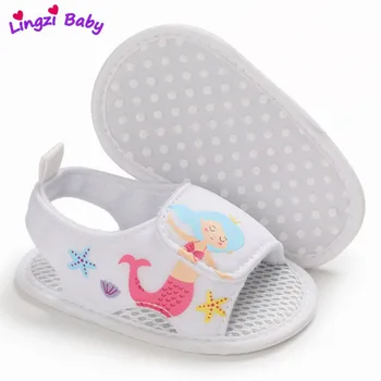 

Baby Kids Sandal Girl Flower Pattern Crib Shoes Summer Children Breathable Anti-Slip kid Cotton Shoes0303