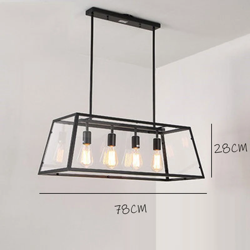 H Modern Loft LED Chandelier Lighting Retro Iron Lampshade Pendant Lamp Living Room Restaurant Bedroom Cafe Decor Wrought Hanglamp - Цвет корпуса: H