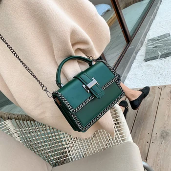 

Solid Color PU Leather Crossbody Bags For Women 2019 Luxury Designer Chain Female Shoulder Messenger Bag Lady Travel Handbags
