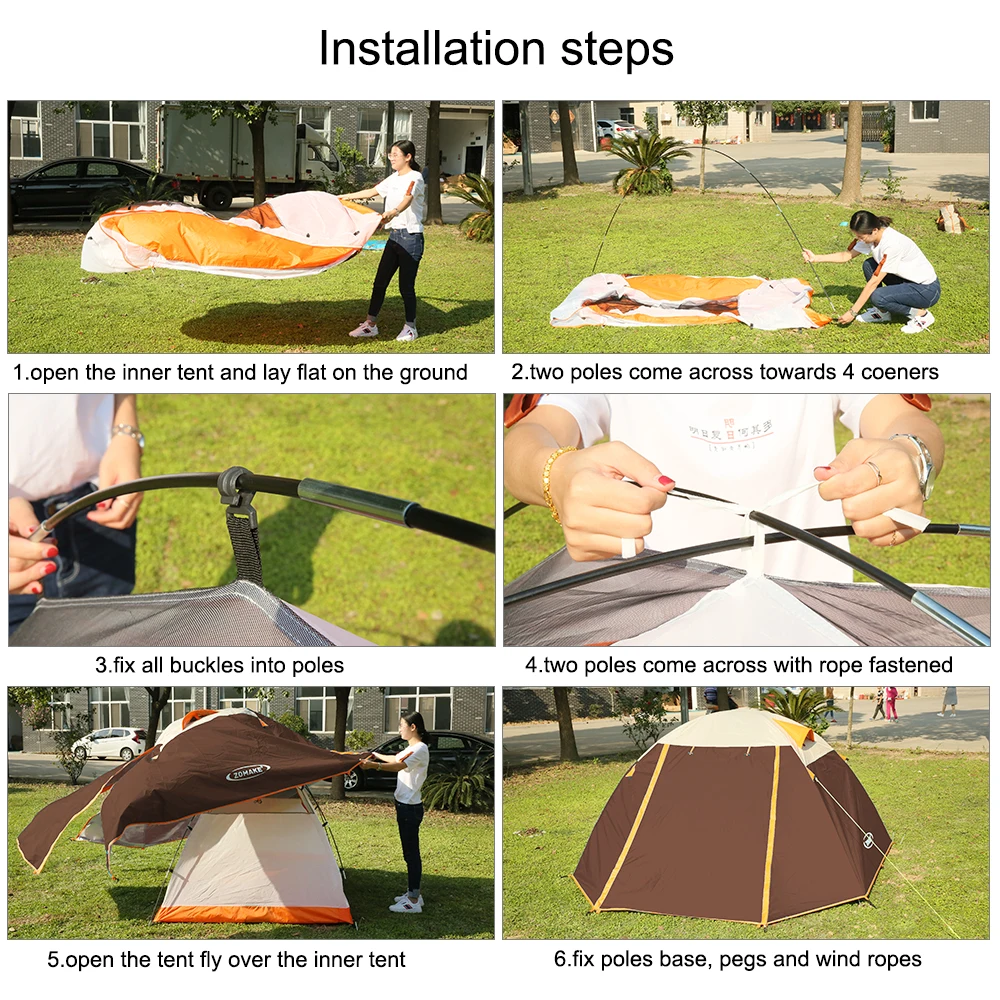 Tents And Shelters ZOMAKE Lightweight Camping Tent For 2 Person