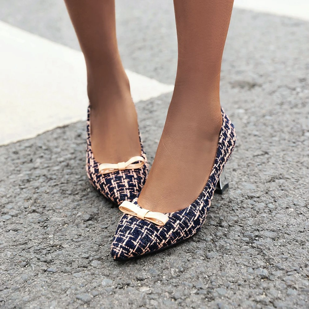 

Sarairis 2020 New Arrivals Plus Size 48 Wholesale Strange Style Party Pumps Woman Shoes Slip-On Bowtie Shoes Women Pumps