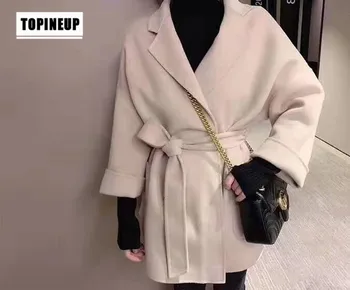 

Winter Women Casual Coat Fashion Female Pockets Jackets Large Size Women's Outerwear Females plus size notch collar wool coat