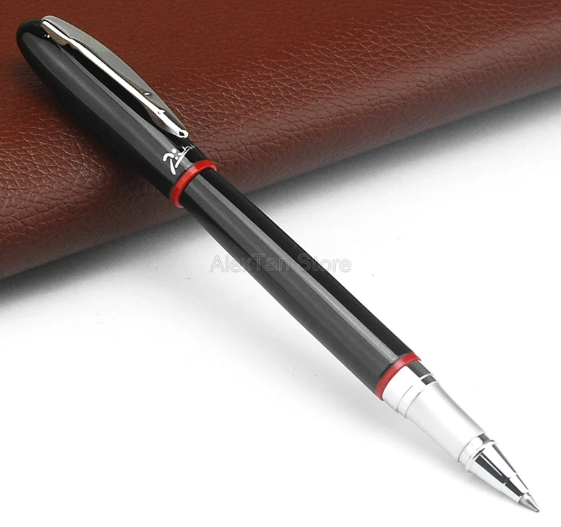 Picasso 907 Montmartre Pimio Metal Black Rollerball Pen With Red Ring Original Box Fine Nib For Exquisite Writing Gift Pen diary notebook premium flower theme a5 notebook monthly planner with smooth writing thickened pages coil ring calendar