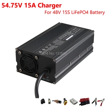 

900W 48V 15A LiFePO4 Battery Charger 54.75V 15A Used for 48V 15S LiFePO4 RV EV power battery pack