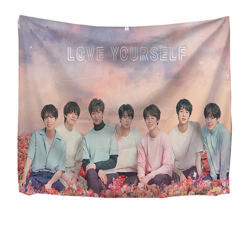 Precio Especial Tapiz de Mandala de estrella Kpop, colgante de pared de Love Yourself, tapiz navideño SUGA JIMIN JK artesanal, personalizado, decoración de Navidad jYQOMljW5Vl