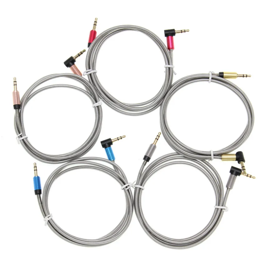 90 Degree Angle Audio Cable 3 5mm Aux Cables Jack 3 5mm Gold Plated Plug for Car Headphone Phone MP3 4 Speaker Auxiliary Cord