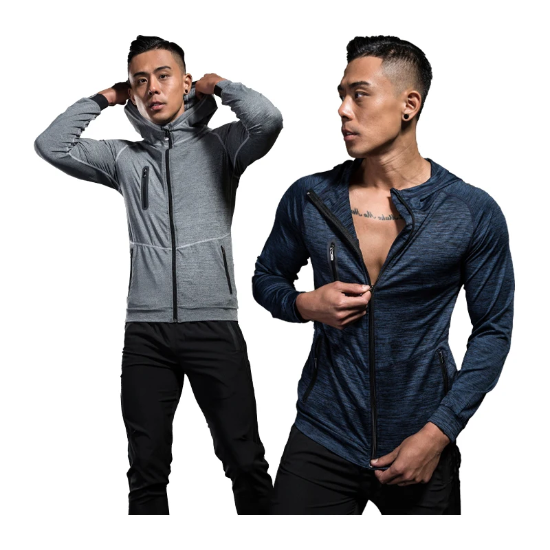 Sport Jackets Men Zipper Quick Dry Running Training Coat Hoodies Gym Sportswear Slim Fit Male Fitness Sweatshirts 1