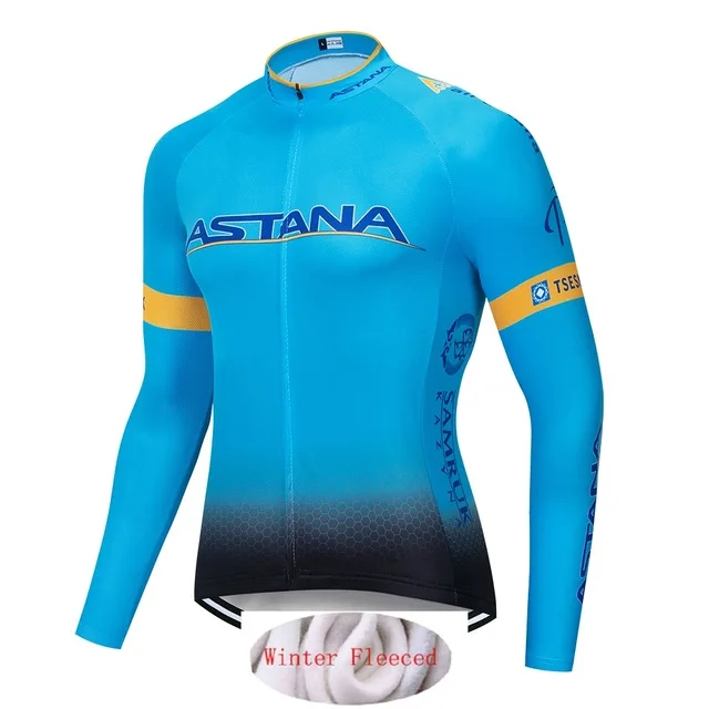 Астана traje de Ropa de Invierno Jersey de Ciclismo de Polar térmica manga larga Ropa Ciclismo MTB bicicleta - Цвет: 10