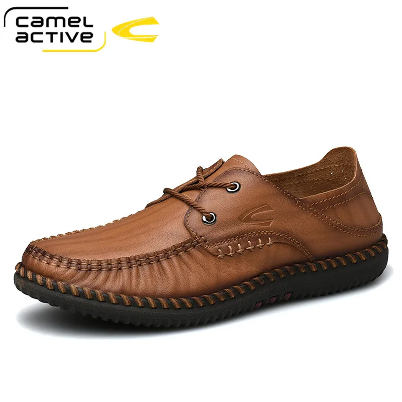 Camel Active-mocasines de piel auténtica para hombre, zapatos planos, transpirables, informales, cómodos para conducir, color marrón, nuevos AliExpress Calzado