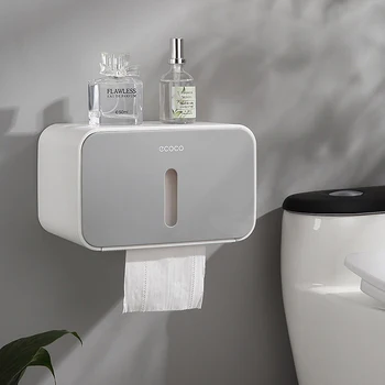 

Toilet Paper Holder Roll Tissue Box Hanger Storage Rack Creative Home Wall-mount Bathroom Portable Foldable