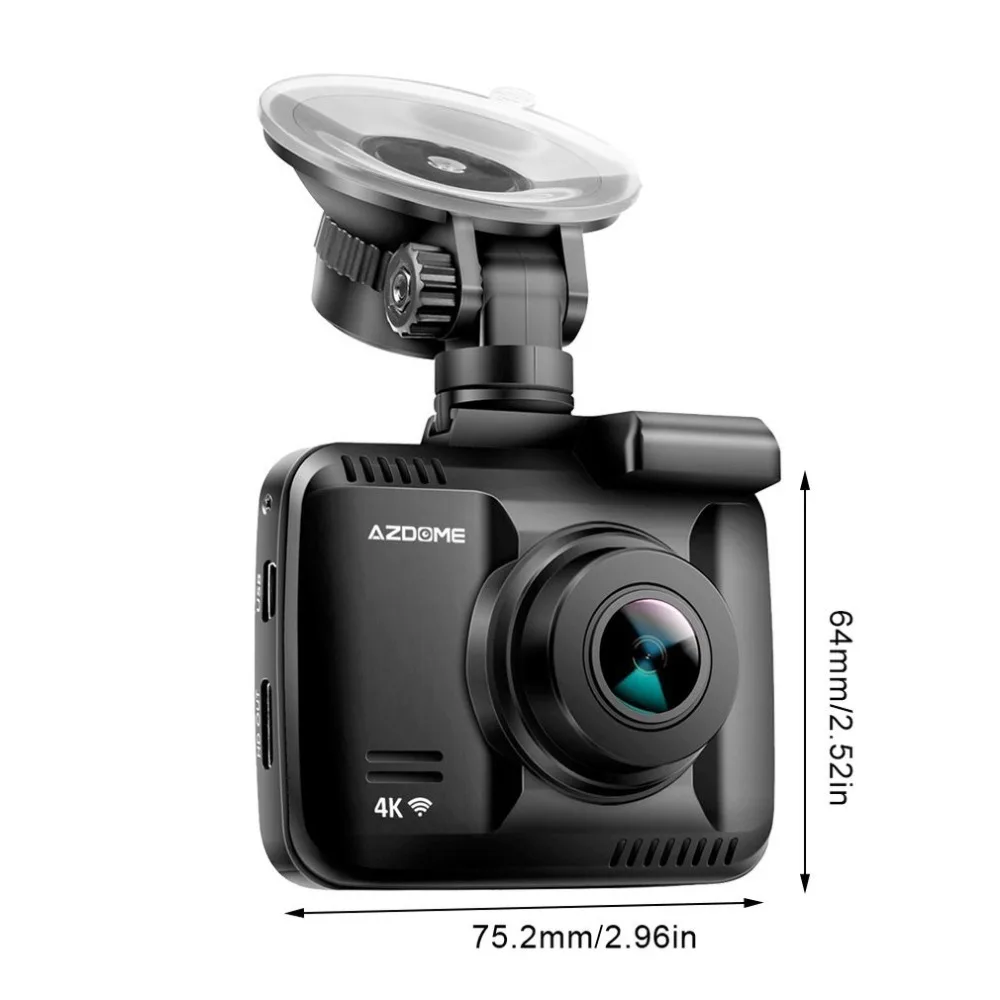 AZDOME GS63H одна камера Автомобильный видеорегистратор Встроенный Wifi Gps g-сенсор камера 170 супер широкоугольный объектив 4K Ultra HD Wdr рекордер вождения