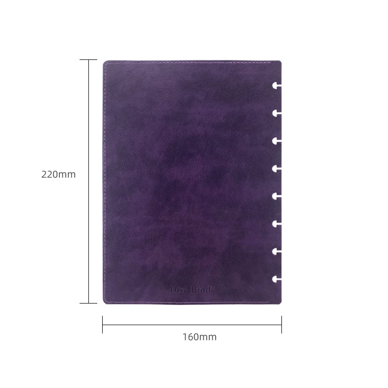 버섯 구멍 노트북 커버 PU 가죽 루스 리프 노트북 쉘 노트북 커버 DIY 의제 플래너 노트북 및 저널