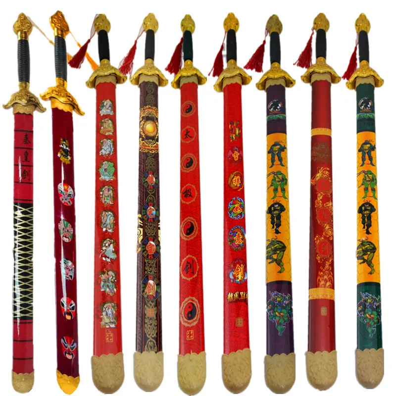 

Performance Props Model Toy Sword Direct Selling Multi--Cartoon Sword Gold Plated Tai Chi Sword Bamboo Sword Scenic Area Hot Sel