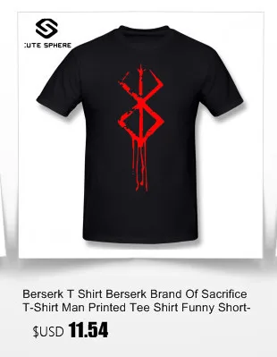 Berserk/футболка, бренд Berserk Of Sacrifice, Мужская футболка с принтом, забавная футболка с коротким рукавом, плюс размер, 100 хлопок, Повседневная футболка