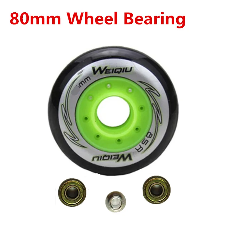 black 80mm ABEC7 Супер стоят! Роликовые коньки 85A 24 мм толщина 72 мм 76 мм 80 мм белый нефрит черный ПУ шины abec7 распорная втулка подшипника ролик 8 штук - Цвет: black 80mm ABEC7