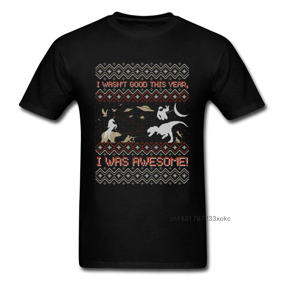EPIC XMAS свитер 2018 удивительный год Мужская футболка с рисунком динозавр астронавт