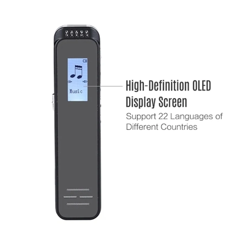 AABB-8GB Portable Digital Voice Recorder Dual-Core Noise Reduction MP3/WMA/FLAC/APE Audio Player Voice Activating Timed Recordin