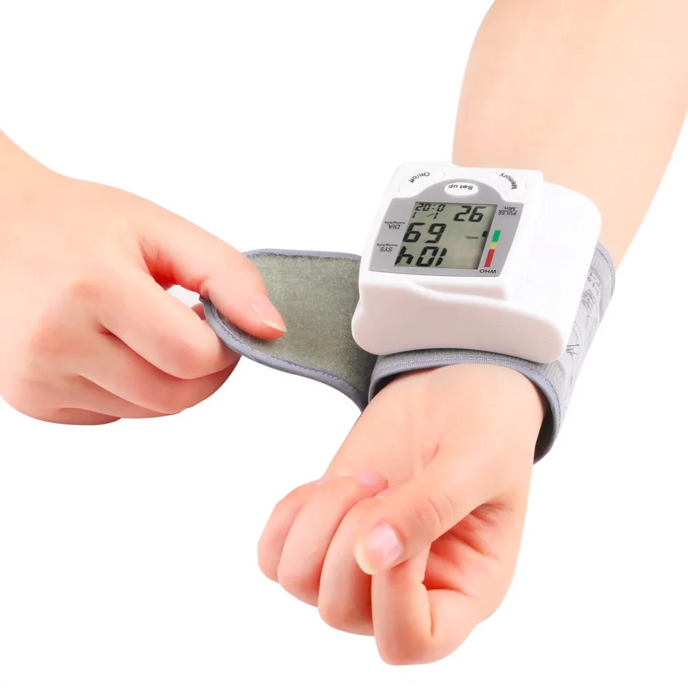 New Automatic Digital Wrist Cuff Blood Pressure Monitor Arm Meter Pulse Sphygmomanometer Heart Beat Meter LCD Display