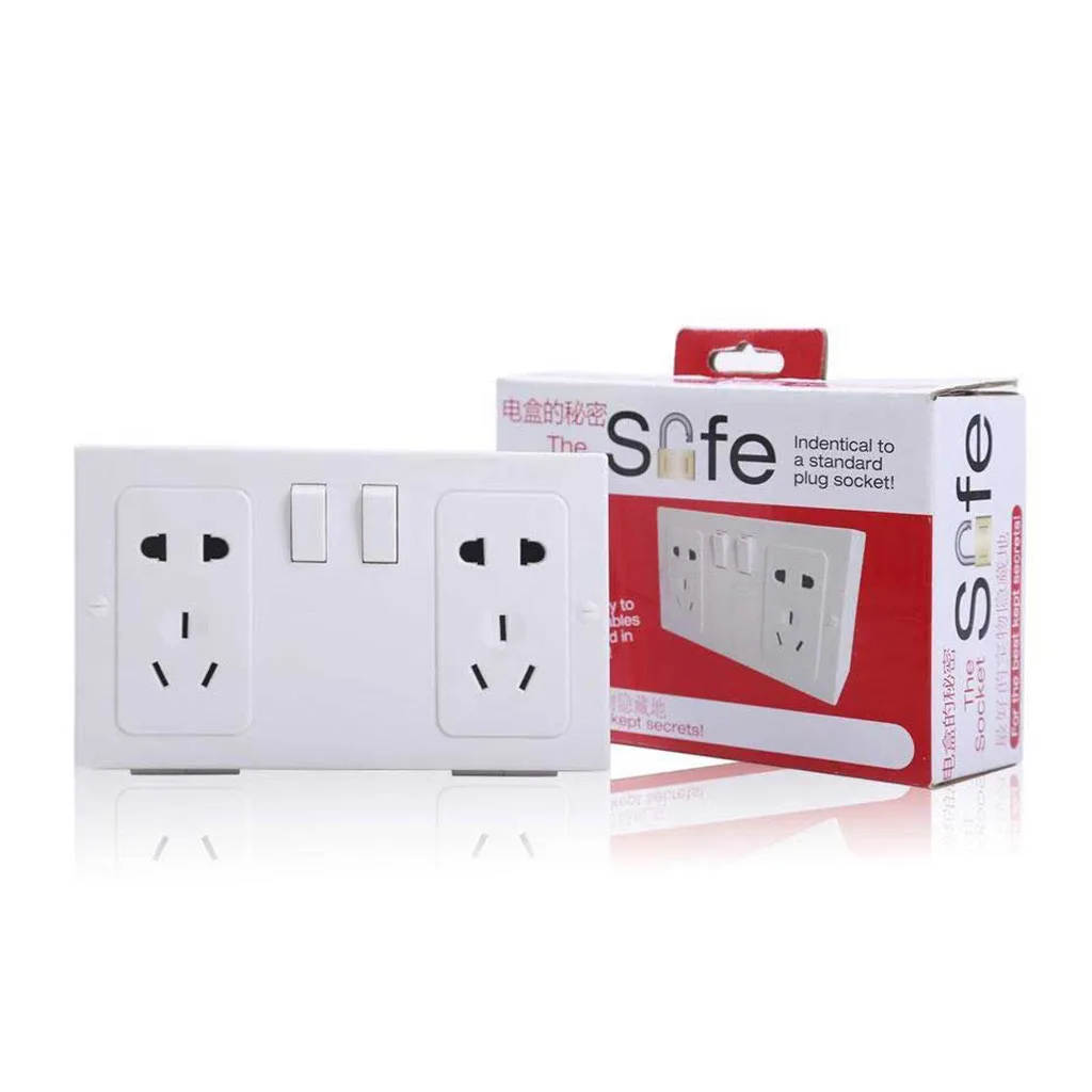 Smart Safe Secret Storage Box Looks Like A Power Socket organizer case Safety Socket Outlet Board Container