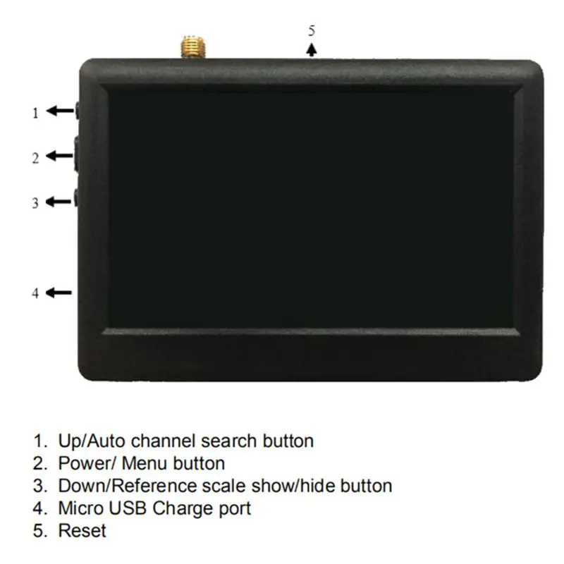 

5.8G FPV Monitor 4.3 inch 48CH Monitor Auto Channel Searching F42E
