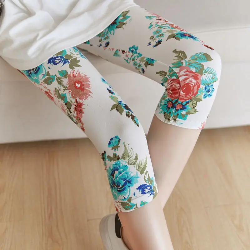 CUHAKCI Women Fitness Legging Ladies Summer Floral Print Leggings Workout Leggings Active High Waist Pants White Capris Jegging CUHAKCI Women Fitness Legging Ladies Summer Floral Print Leggings Workout Leggings Active High Waist Pants White Capris Jegging