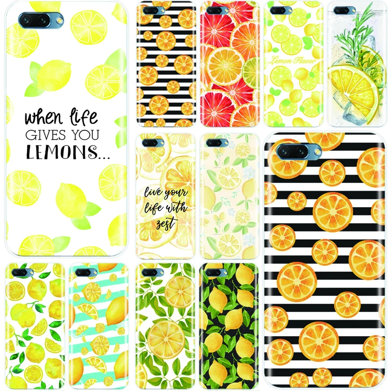 Умный чехол INS с фруктами лимоном оранжевым мягкий силиконовый из ТПУ для