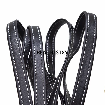 

2m/lot approx 10.20mm*1.85mm flat genuine goat leather cord sewing genuine sheep leather strings soft bracelet genuine leather