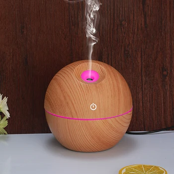 

USB Wood Grain Essential Oil Diffuser 130ml Ultrasonic Humidifier Household Aroma Diffuser Aromatherapy Mist Maker with LED