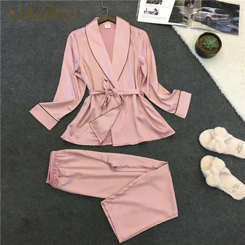 

Women Silk Pajamas Silk Sleepware Homeware Nightdress Night Gowns Two-Piece Set Sexy Lingerie Pijama Mujer Womens Clothing