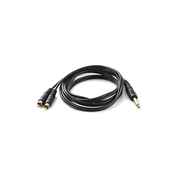 

5pcs/lot 1/4'' 1.5m Mono TS 6.35mm Male to Double RCA Male Jack Audio Cable For Mixer Sound Console Amplifier Home Theater