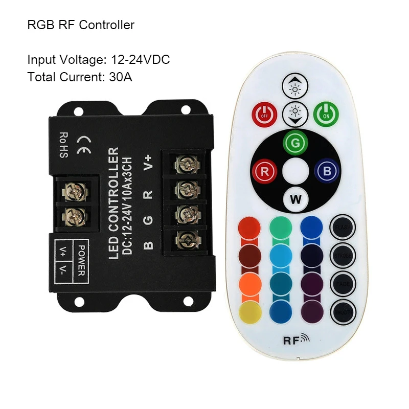 DC12 24V RGB/RGBW 20KEY 24KEY RF Светодиодные ленты Wi Fi Bluetooth Wirss сенсорное колесо светодиодный светильник пульт