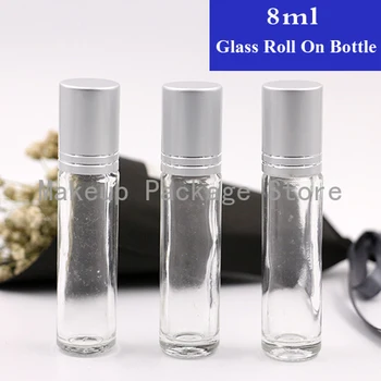 

High Quality 10/20/50pcs 8ml Glass Roll on Bottles 8 CC Essential Oils Glass Roller Bottle Wholesale Perfume Packaging Container
