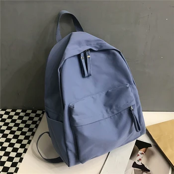 

Women Fashion Canvas Backpack New Rucksack Anti-theft School Bag Teenage Girls Simple School Backpack Simple Solid Color 2020