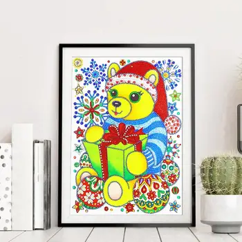 

5D DIY Special Shaped Diamond Painting Santa Bear Embroidery Mosaic Crafts Kit Christmas Bedroom Living Room Wall Decoration