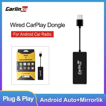 

Carlinkit USB CarPlay Dongle/Android Auto for Android Car Android Multimedia Player iPhone Android phone Wired Autokit Black
